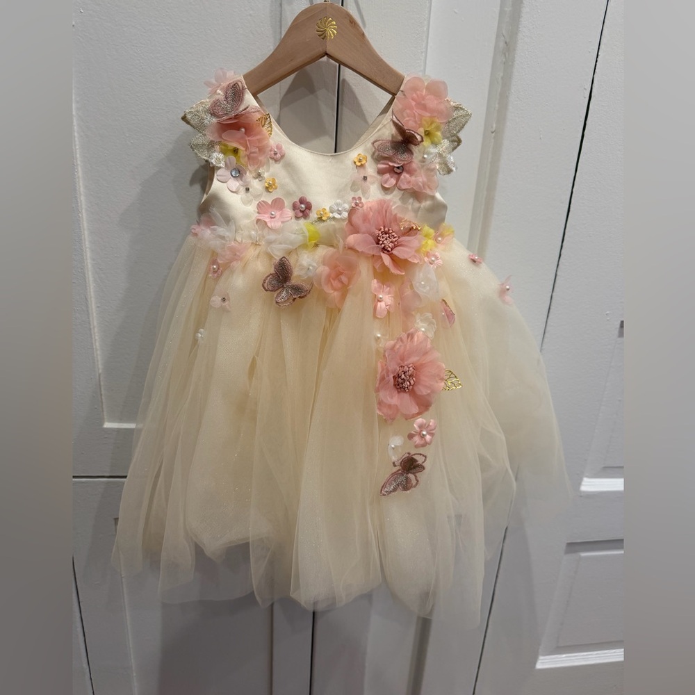 Rosslyn Tulle Tulleen Bridal Baby  baptism 18 months embroidered appliqué dress